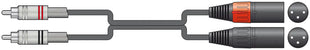 Citronic Classic Audio Lead 2 RCA Plugs - 2 XLR Male 6.0m Citronic