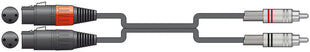 Citronic Classic Audio Lead 2 XLR Female - 2 RCA Plugs 3.0m Citronic