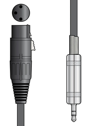 Citronic Classic Audio Lead XLR Female - 3.5mm Stereo Jack 0.5m Citronic