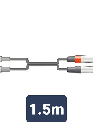 Citronic Classic Audio Lead 2 Mono Jacks - 2 RCA 1.5m Citronic