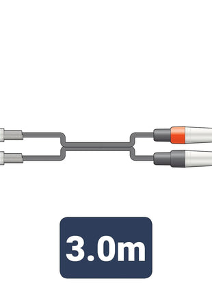 Citronic Classic Audio Lead 2 Mono Jacks - 2 RCA 3.0m Citronic
