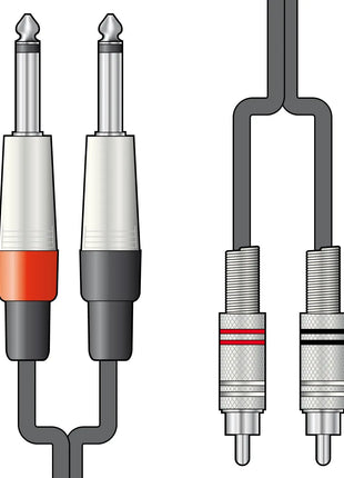 Citronic Classic Audio Lead 2 Mono Jacks - 2 RCA 3.0m Citronic