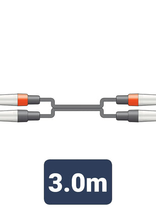 Citronic Classic Audio Lead 2 6.3mm Jack - 2 6.3mm Jack 3.0m Citronic