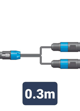 Citronic Classic Speaker Splitter Lead 0.3m Citronic