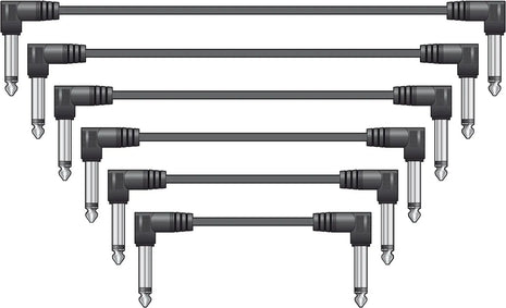 Citronic Classic Audio Patch Lead Set Black 6 pcs 0.5m Citronic