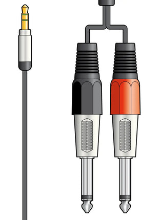 Citronic Classic Audio Lead 3.5mm Stereo Jack - 2 Mono Jack Plugs 1.5m Citronic
