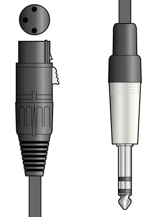 Citronic Classic Audio Lead XLR Female - TRS Jack Plug 1.5m Citronic