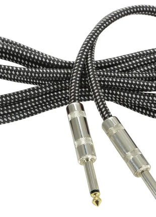Citronic Classic Braided Guitar Lead Black/White 3.0m Citronic