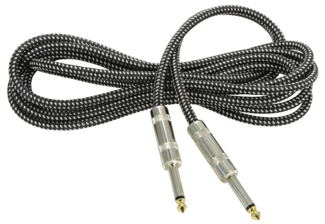 Citronic Classic Braided Guitar Lead Black/White 3.0m Citronic