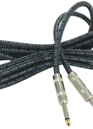 Citronic Classic Braided Guitar Lead Black/Blue 3.0m Citronic