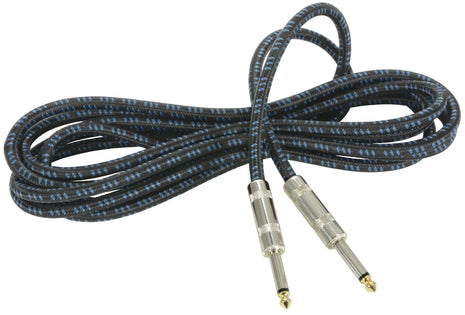 Citronic Classic Braided Guitar Lead Black/Blue 3.0m Citronic