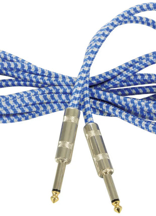 Citronic Classic Braided Guitar Lead Blue/White 3.0m Citronic