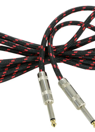 Citronic Classic Braided Guitar Lead Black/Red 3.0m Citronic