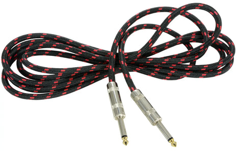Citronic Classic Braided Guitar Lead Black/Red 3.0m Citronic