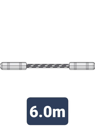 Citronic Classic Braided Guitar Lead Black/White 6.0m Citronic