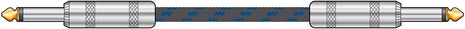 Citronic Classic Braided Guitar Lead Black/Blue 6.0m Citronic