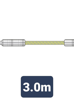 Citronic Braid Guitar Lead R/A Grey/Gold 3m Citronic