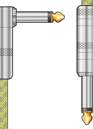 Citronic Braid Guitar Lead R/A Grey/Gold 3m Citronic