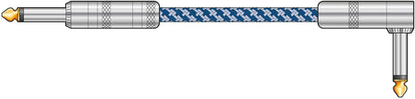Citronic Braid Guitar Lead R/A Blue/White 3m Citronic