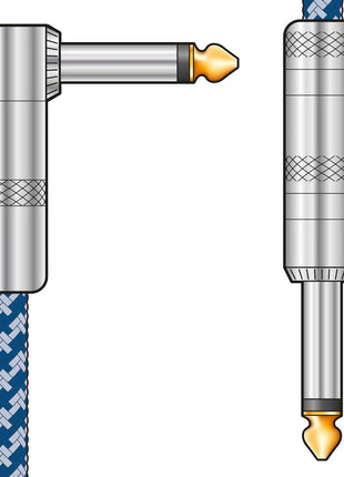 Citronic Braid Guitar Lead R/A Blue/White 3m Citronic