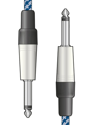 Citronic Braid Guitar Lead Blue/White 3m Citronic