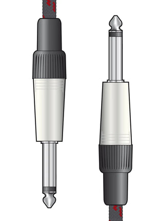 Citronic Braid Guitar Lead Black/Red 3m Citronic