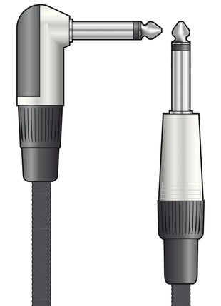 Citronic Classic Braided Right Angled Guitar Lead Black 3.0m Citronic