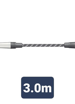 Citronic Classic Braided Right Angled Guitar Lead Black/White 3.0m Citronic