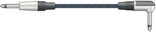 Citronic Classic Braided Right Angled Guitar Lead Black/Blue 6.0m Citronic