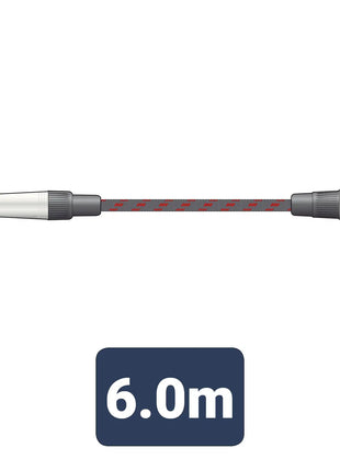 Citronic Classic Braided Right Angled Guitar Lead Black/Red 6.0m Citronic