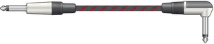 Citronic Classic Braided Right Angled Guitar Lead Black/Red 6.0m Citronic