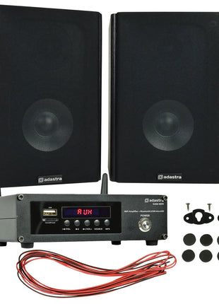 Adastra 2 x Bookshelf Speaker System with WiFi Streaming Amp 2 x 60W Adastra