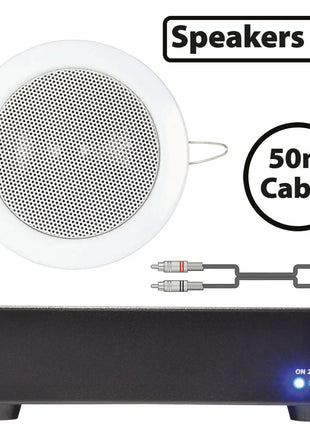 Adastra 12 x Mini Ceiling Speakers 3" with Compact 90W Slave Amp Adastra