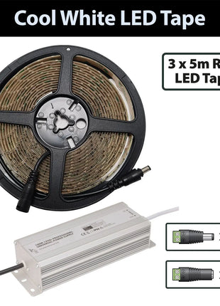 LYYT 15m Cool White 6000K 12V LED Tape Package LYYT