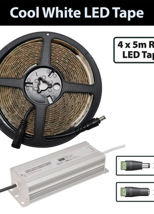 LYYT 20m Cool White 6000K 12V LED Tape Package LYYT