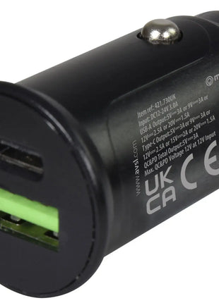 Mercury USB A+C Micro Car Charger Mercury