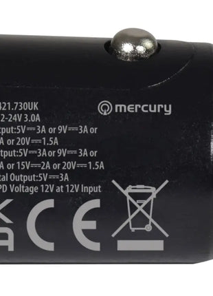Mercury USB A+C Micro Car Charger Mercury