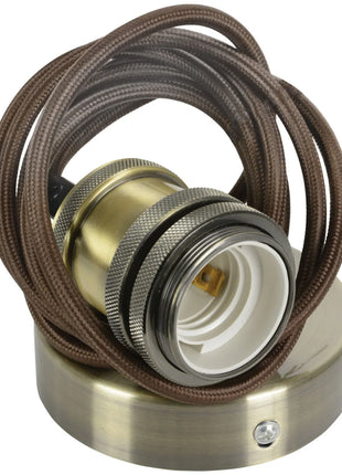 LYYT E27 Pendant Cord Set Antique Brass LYYT