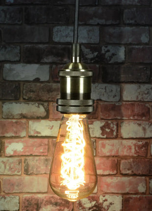 LYYT E27 Pendant Cord Set Antique Brass LYYT