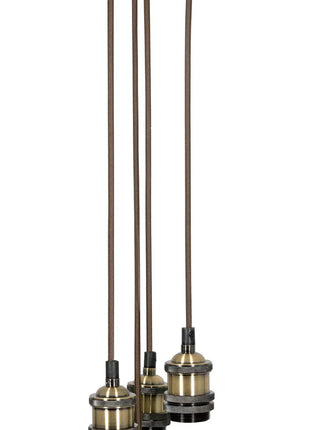 LYYT Quad E27 Pendant Cord Set Antique Brass LYYT
