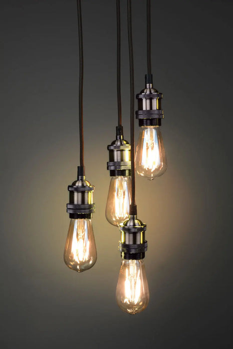 LYYT Quad E27 Pendant Cord Set Antique Brass LYYT