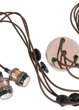 LYYT Quad E27 Pendant Cord Set Antique Copper LYYT