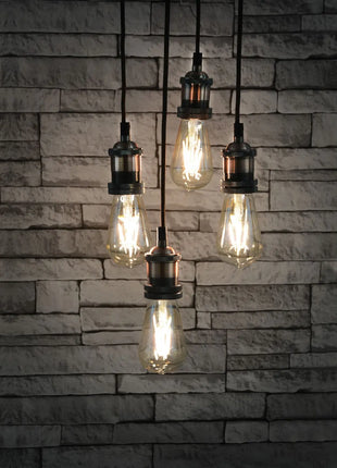 LYYT Quad E27 Pendant Cord Set Antique Copper LYYT