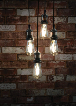 LYYT Quad E27 Pendant Cord Set Antique Copper LYYT