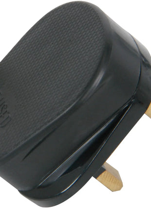 Mercury Rubber UK mains plug, 13A fuse, black Mercury