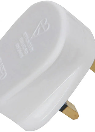 Mercury UK mains plug, 5A fuse, white Mercury