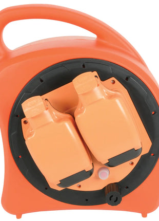 2-Gang 20m Weatherproof Garden Extension Reel Weatherproof Cable Reel Mercury