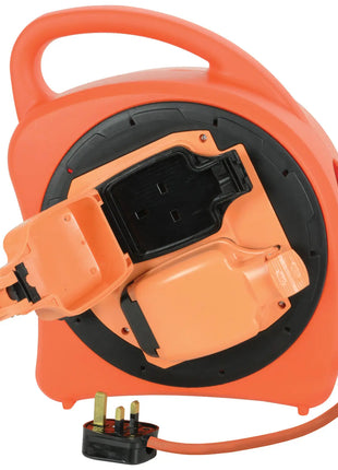 2-Gang 20m Weatherproof Garden Extension Reel Weatherproof Cable Reel Mercury