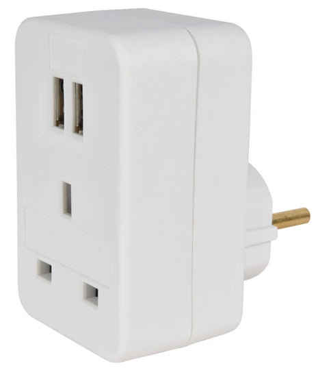 Mercury EU Travel Adaptor with Twin USB Mercury