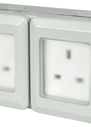 Mercury IP55 2 Gang Socket Mercury